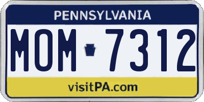 PA license plate MOM7312