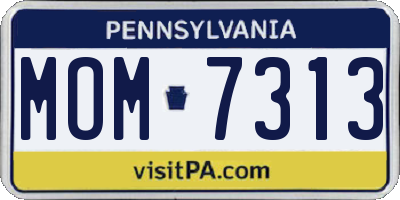 PA license plate MOM7313