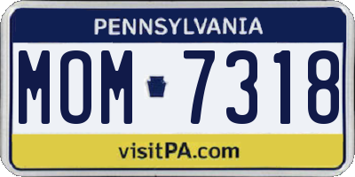 PA license plate MOM7318