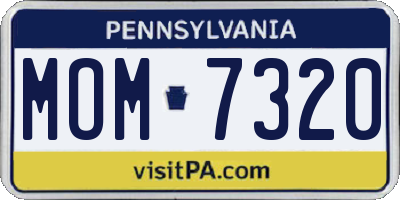 PA license plate MOM7320