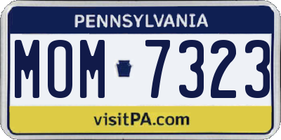 PA license plate MOM7323