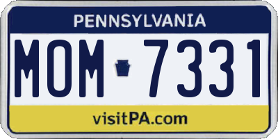 PA license plate MOM7331