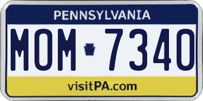 PA license plate MOM7340