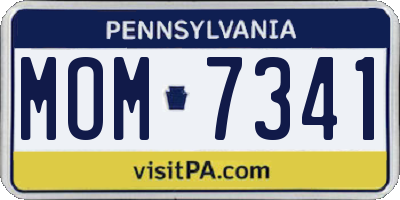 PA license plate MOM7341