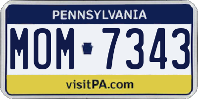 PA license plate MOM7343