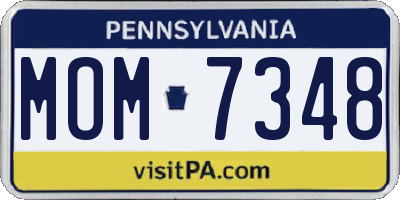 PA license plate MOM7348