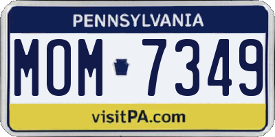 PA license plate MOM7349