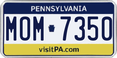 PA license plate MOM7350