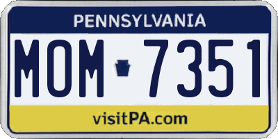 PA license plate MOM7351