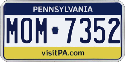 PA license plate MOM7352