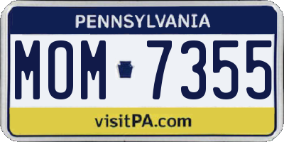PA license plate MOM7355