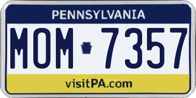 PA license plate MOM7357