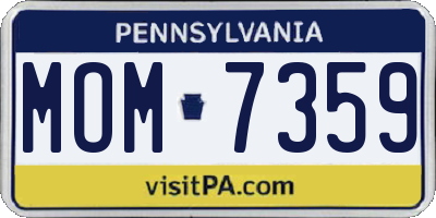 PA license plate MOM7359