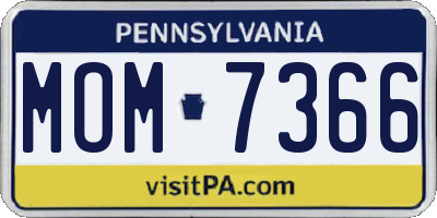 PA license plate MOM7366