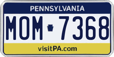 PA license plate MOM7368