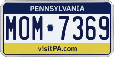 PA license plate MOM7369