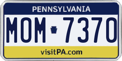 PA license plate MOM7370