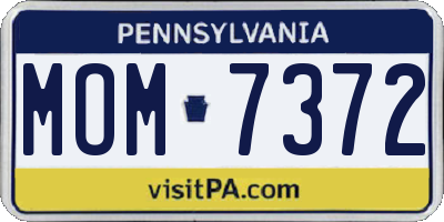 PA license plate MOM7372