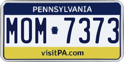 PA license plate MOM7373