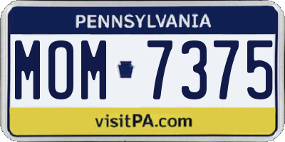 PA license plate MOM7375