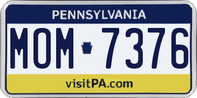 PA license plate MOM7376