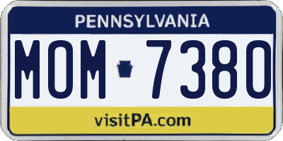 PA license plate MOM7380