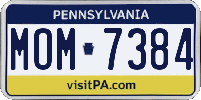 PA license plate MOM7384