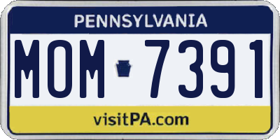 PA license plate MOM7391