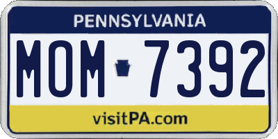 PA license plate MOM7392