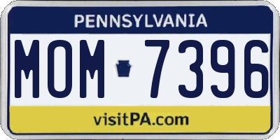 PA license plate MOM7396
