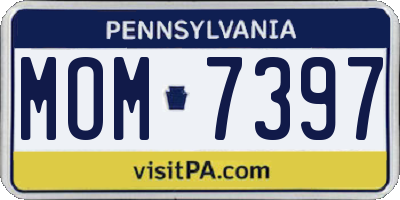 PA license plate MOM7397