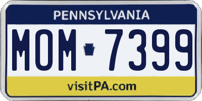 PA license plate MOM7399