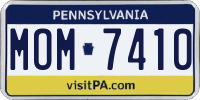 PA license plate MOM7410