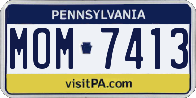 PA license plate MOM7413