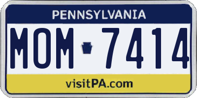 PA license plate MOM7414