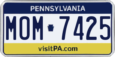 PA license plate MOM7425