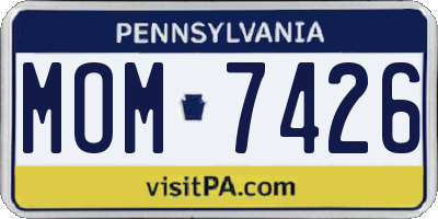 PA license plate MOM7426