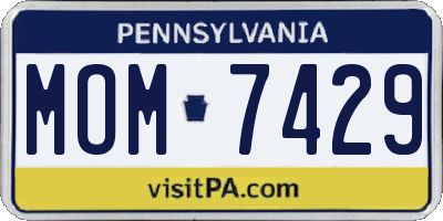 PA license plate MOM7429