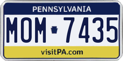 PA license plate MOM7435