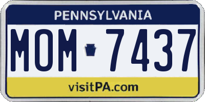 PA license plate MOM7437