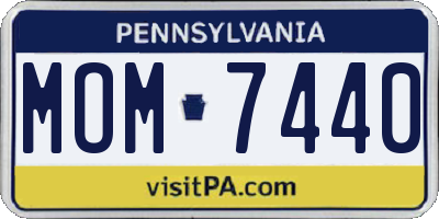PA license plate MOM7440