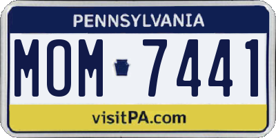 PA license plate MOM7441