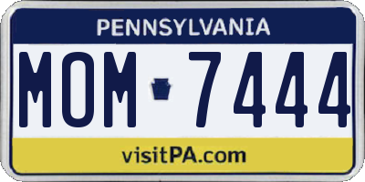PA license plate MOM7444