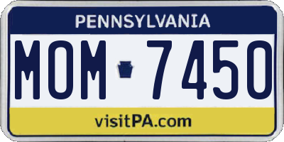 PA license plate MOM7450