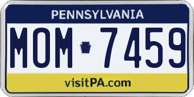 PA license plate MOM7459