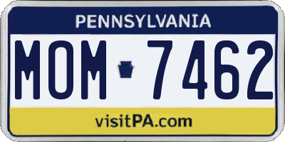 PA license plate MOM7462