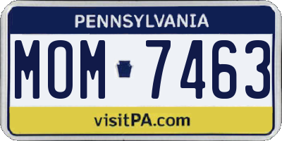 PA license plate MOM7463