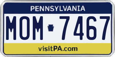 PA license plate MOM7467