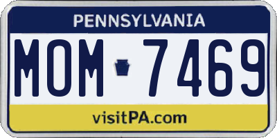 PA license plate MOM7469
