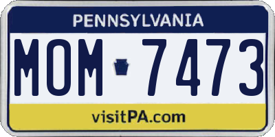 PA license plate MOM7473